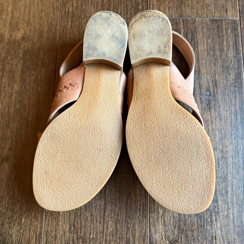 Jack Rogers Amelia City Sandal Leather Whipstitch Block Heel Slingback Women's 7 - Picture 9 of 10